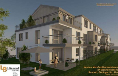 Große Dachterrasse, 2-Zi-Wohnung PKW-Stp, PV-Solar für die Wärmepumpen in Rosdorf, Göttinger Str. 47 a, 37124 Rosdorf, Etagenwohnung