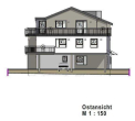 Ansicht Osten - Dachterrasse und Balkon, 2-Zi-Wohnung PKW-Stp, PV-Solar für die Wärmepumpen in Rosdorf, Göttinger Str. 47 a