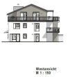 Ansicht Westen - Dachterrasse und Balkon, 2-Zi-Wohnung PKW-Stp, PV-Solar für die Wärmepumpen in Rosdorf, Göttinger Str. 47 a