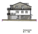 Ansicht Osten - Große Dachterrasse, 3-Zi-Wohnung 2 PKW-Stp, PV-Solar für die Wärmepumpen in Rosdorf, Göttinger Str. 47 a